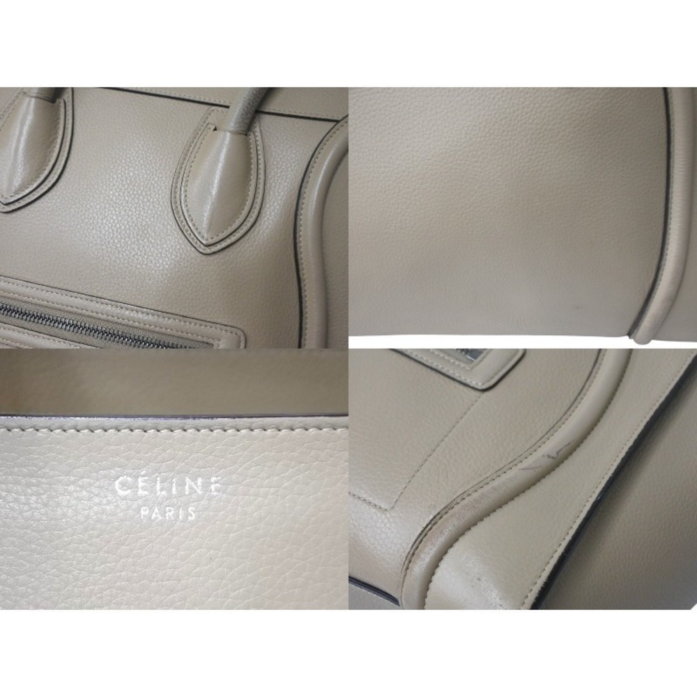Celine Luggage Mini Shopper Tote Bag Leather Beige - Picture 5 of 8
